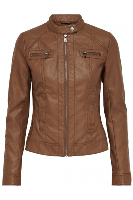 Only onlbandıt faux leather bıker otw noos mont 15081400 - Koyu Turuncu