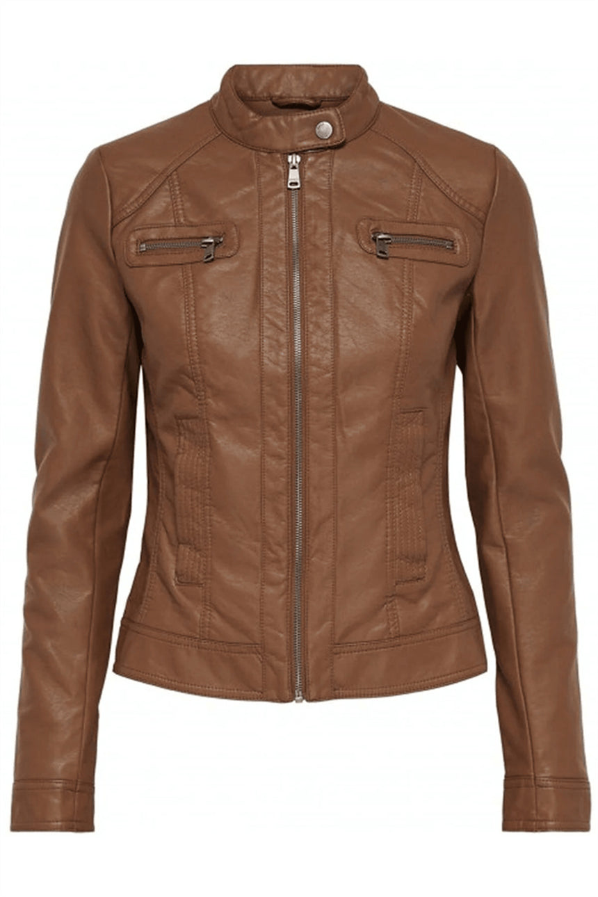 Only onlbandıt faux leather bıker otw noos mont 15081400 - Koyu Turuncu