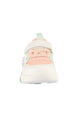 Sporline Vicco pudra pembe suni deri çocuk sneaker, cırt cırtlı ve bağcıklı tasarım, ön görünüm