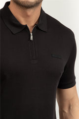 Calvin Klein Erkek SS SUPIMA ZIP POLO LV04LE255G - Siyah
