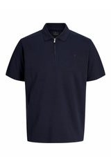 JACK&JONES JPRBLAETHAN SS ZIP POLO SN 12292992 - Koyu Mavi