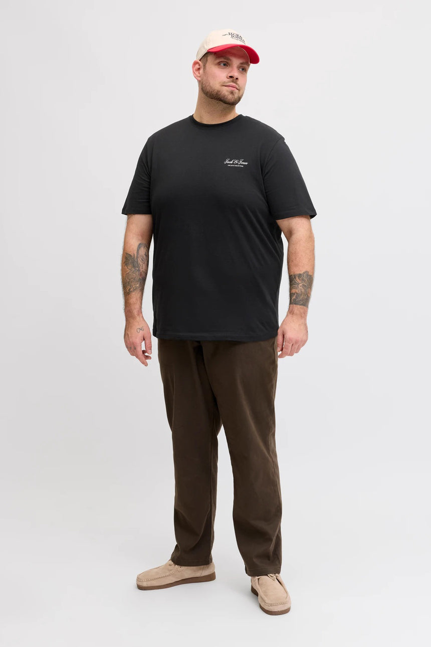 JACK&JONES PLUS JJEARCHIVE GRAPHIC TEE SS ONECK NOOS PLS 12289683 - Siyah