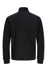 Jack & Jones Newove Erkek Dik Yaka Yarım Fermuarlı Sweatshirt 12299799 - Siyah