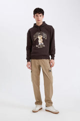 Defacto Erkek Sweat Shirt D0853Ax - Kahverengi