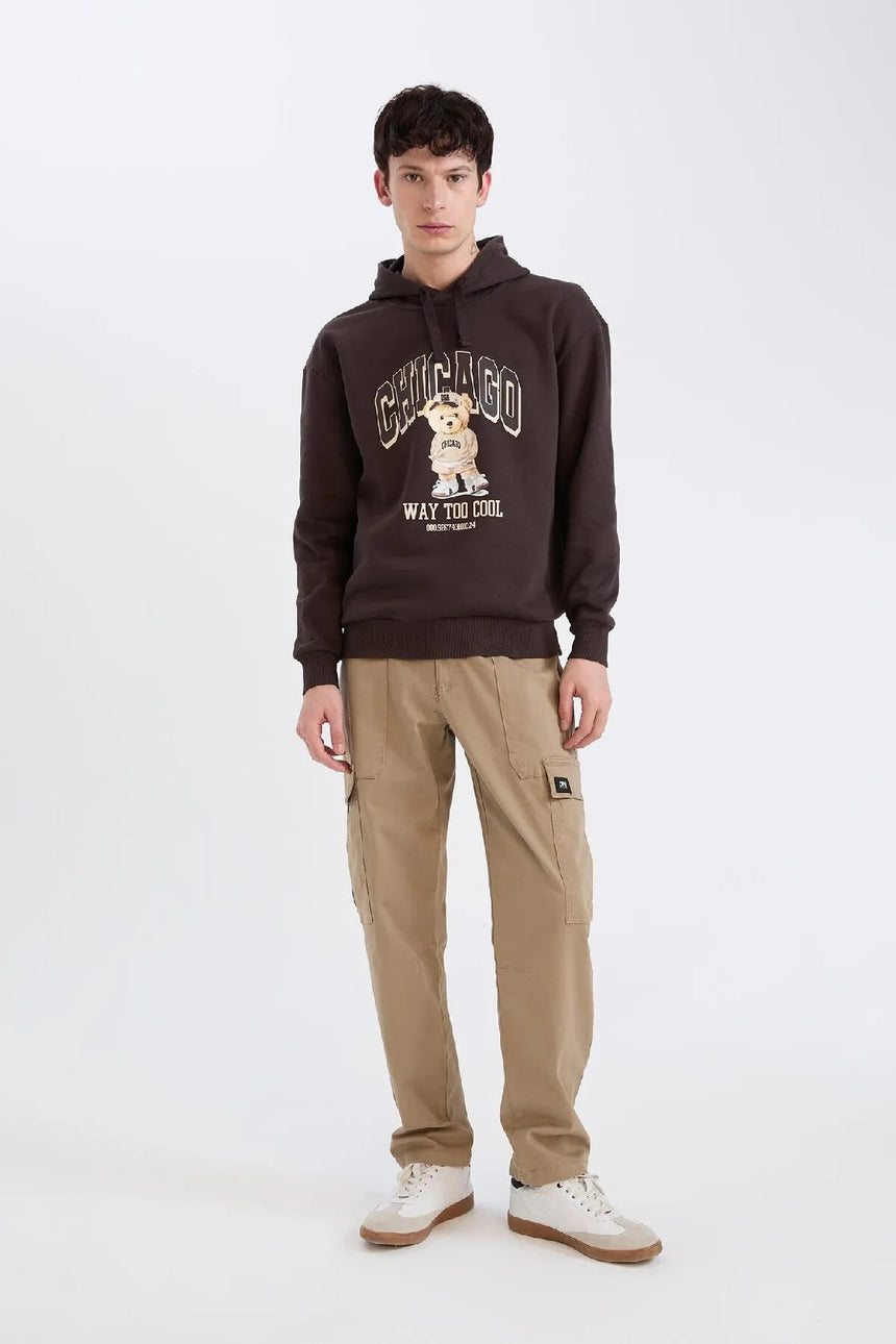 Defacto Erkek Sweat Shirt D0853Ax - Kahverengi