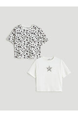 LC Waikiki Çocuk Kısa Kollu T-Shirt S5IP43D4 - Ekru