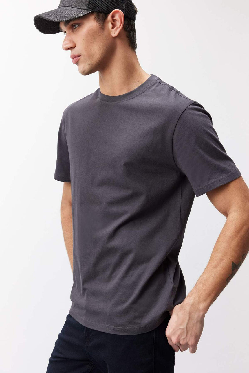 Defacto Erkek T-Shirt V7699Az - Antrasit