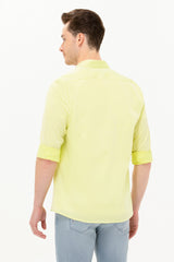 US POLO ASSN ERKEK DOKUMA GÖMLEK 1571045 - Koyu Sarı