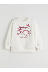 LC Waikiki Çocuk Sweatshirt W5OF68B4 - Ekru