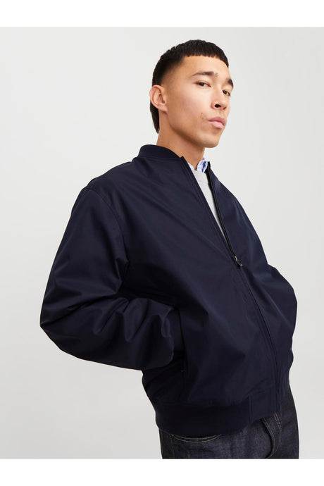 JACK&JONES JJECHARGE STAND COLLAR BOMBER NOOS 12288895 - Koyu Lacivert