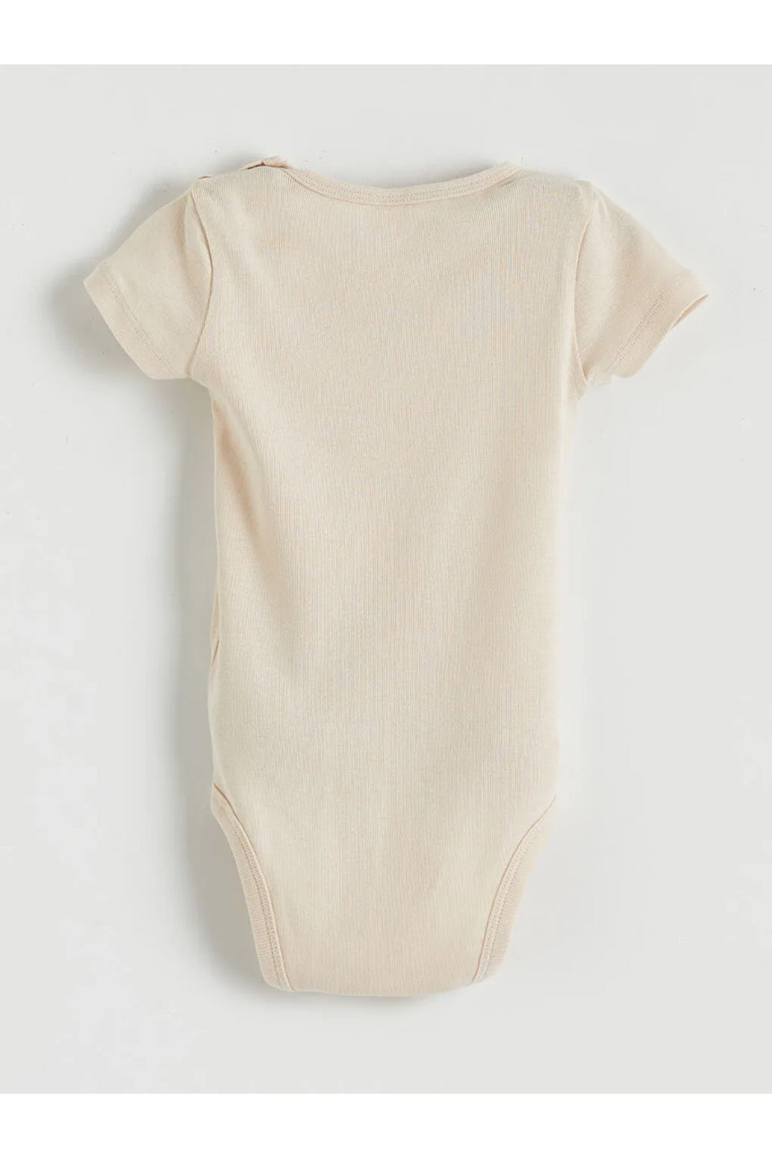LC Waikiki Çocuk 3'lü Kısa Kollu Bebek Body S61802D1 - Krem
