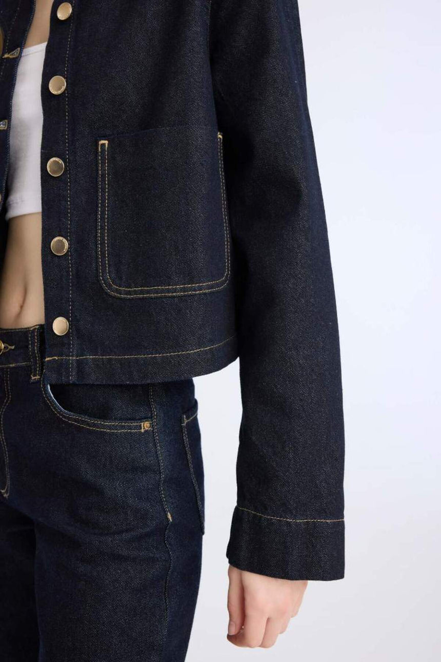 Defacto Kadın Jacket D5153Ax - Koyu Mavi
