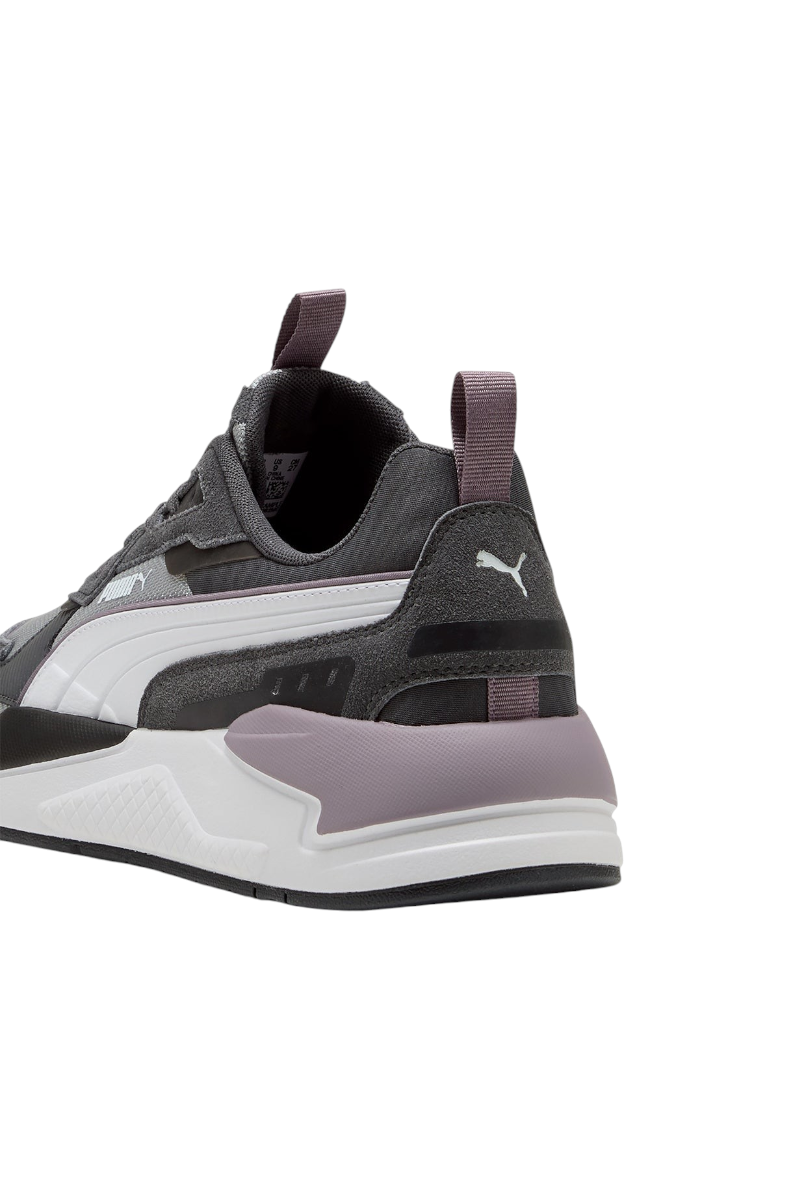 Sporline Puma X-Ray 3 SD gri ve beyaz kadın sneaker ayakkabının topuk ve yan detay görünümü
