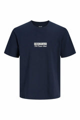 JACK&JONES JORSAVONA BOX TEE SS CN STYD SS26 12310070 - Koyu Mavi
