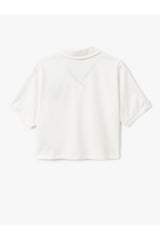 Koton 5SAL10530IK Kadın T-Shirt - Ekru
