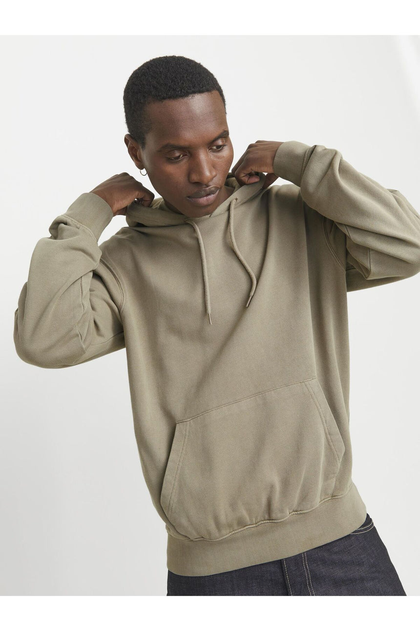JACK&JONES JJECHARGE FADED SWEAT HOOD NOOS 12268272 - Gümüş