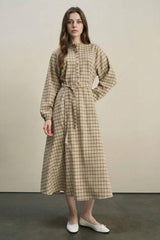 Defacto Kadın Long Sleeve Woven Dress G6019AX - Açık Kahve