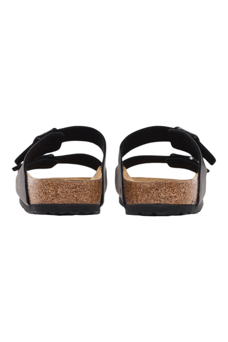 Sporline Birkenstock Arizona siyah unisex terlik, mantar tabanlı ve ayarlanabilir tokalı arka görünüm