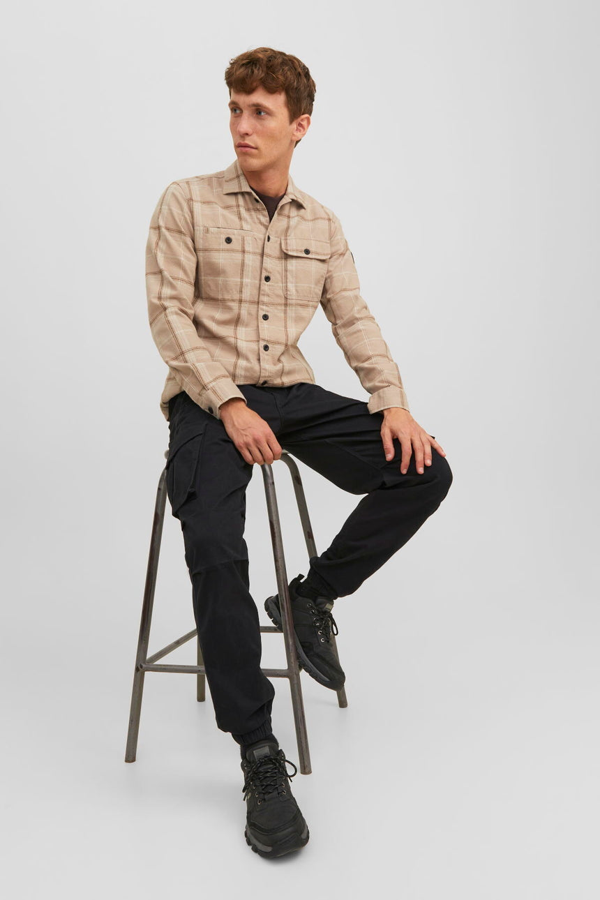 JACK&JONES JPSTKANE NOAH CUFFED CARGO NOOS 12242264 - Siyah