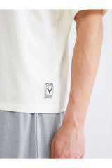 LC Waikiki Erkek Kısa Kollu Oversize T-Shirt W5KD03C8 - Ekru