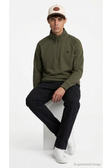 Timberland Erkek Exeter River Yarım Fermuarlı Sweatshirt TBC0YHB9AIE1 - Koyu Haki