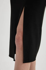 Defacto Kadın Short Sleeve Woven Dress A4878Ax - Siyah