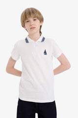 Defacto Çocuk Short Sleeve Polo T-Shirt D8091A8 - Beyaz