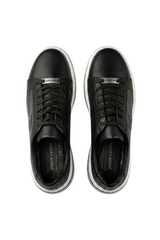 Sporline Pierre Cardin siyah deri erkek sneaker ayakkabı, üstten görünüm