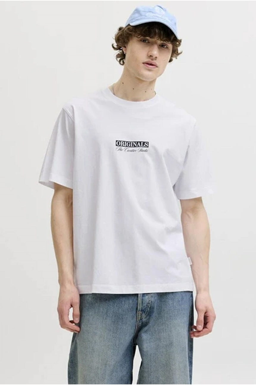 JACK&JONES JORSAVONA BOX TEE SS CN STYD SS26 12310070 - Beyaz
