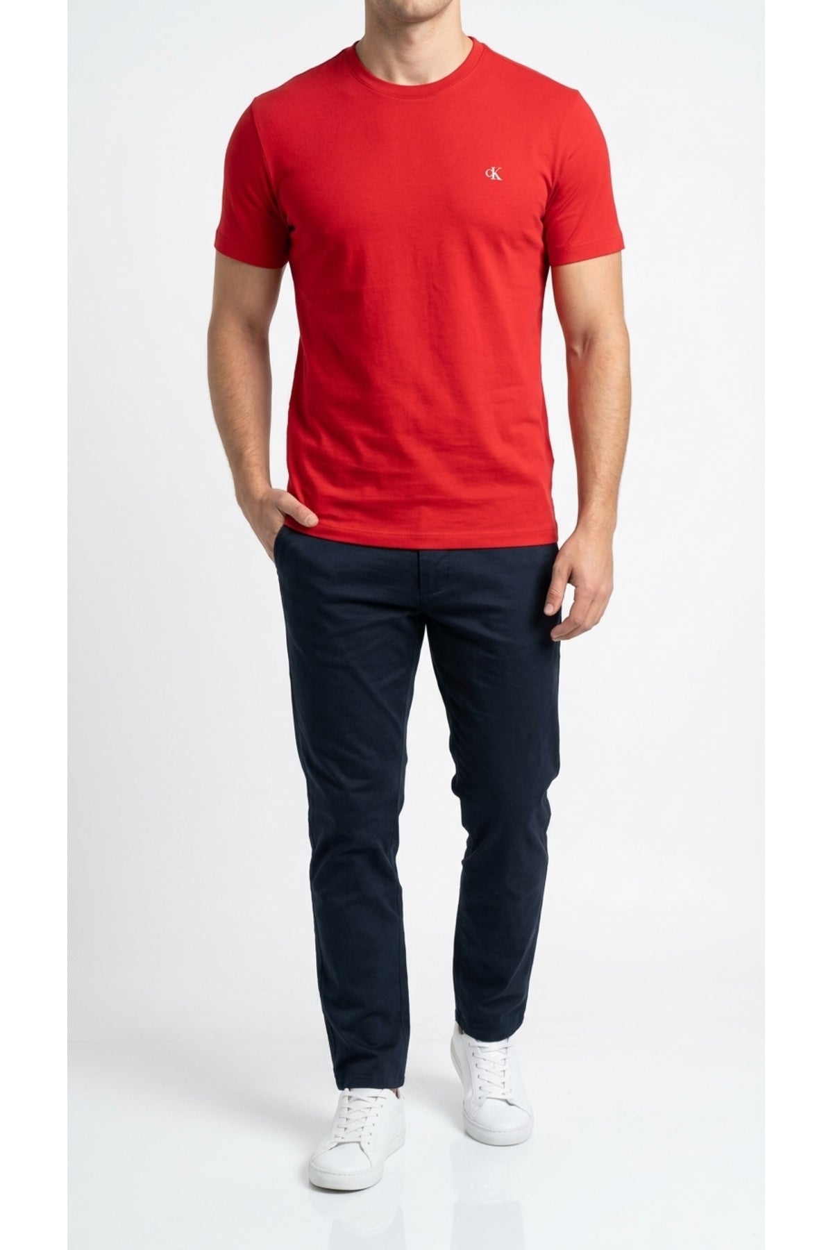 Calvin Klein Classic Monogram Erkek T-Shirt LV04RD254G - Kırmızı