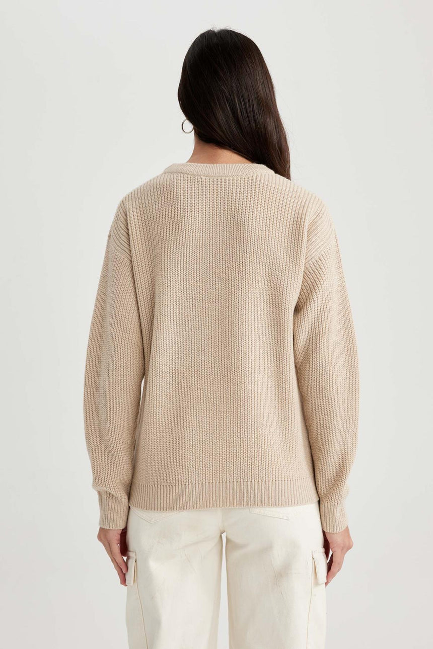 Defacto Kadın Pullover H6905Az - Açık Bej