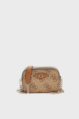 GUESS KADIN IZZY CAMERA BAG HWOS8654140 - Açık Bej/ Kahverengi