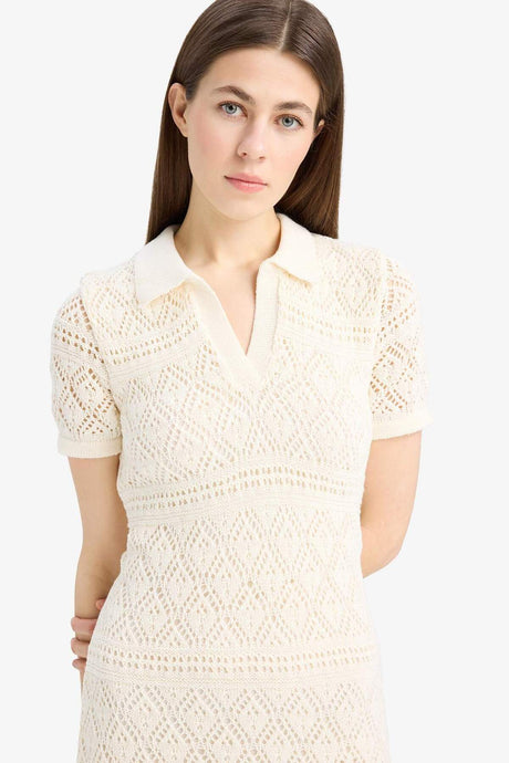 Defacto Kadın Dress E8859Ax - Ekru