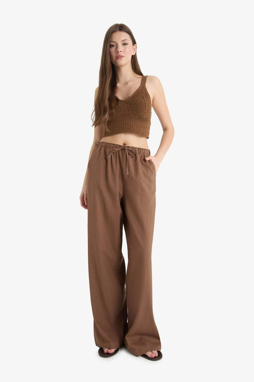Defacto Kadın Trousers E1981AX - Kahverengi