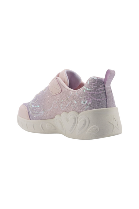 Sporline Lumberjack Princess pudra pembe kadın sneaker, tekstil ve PU malzemeli, kalp desenli tabanlı spor ayakkabı