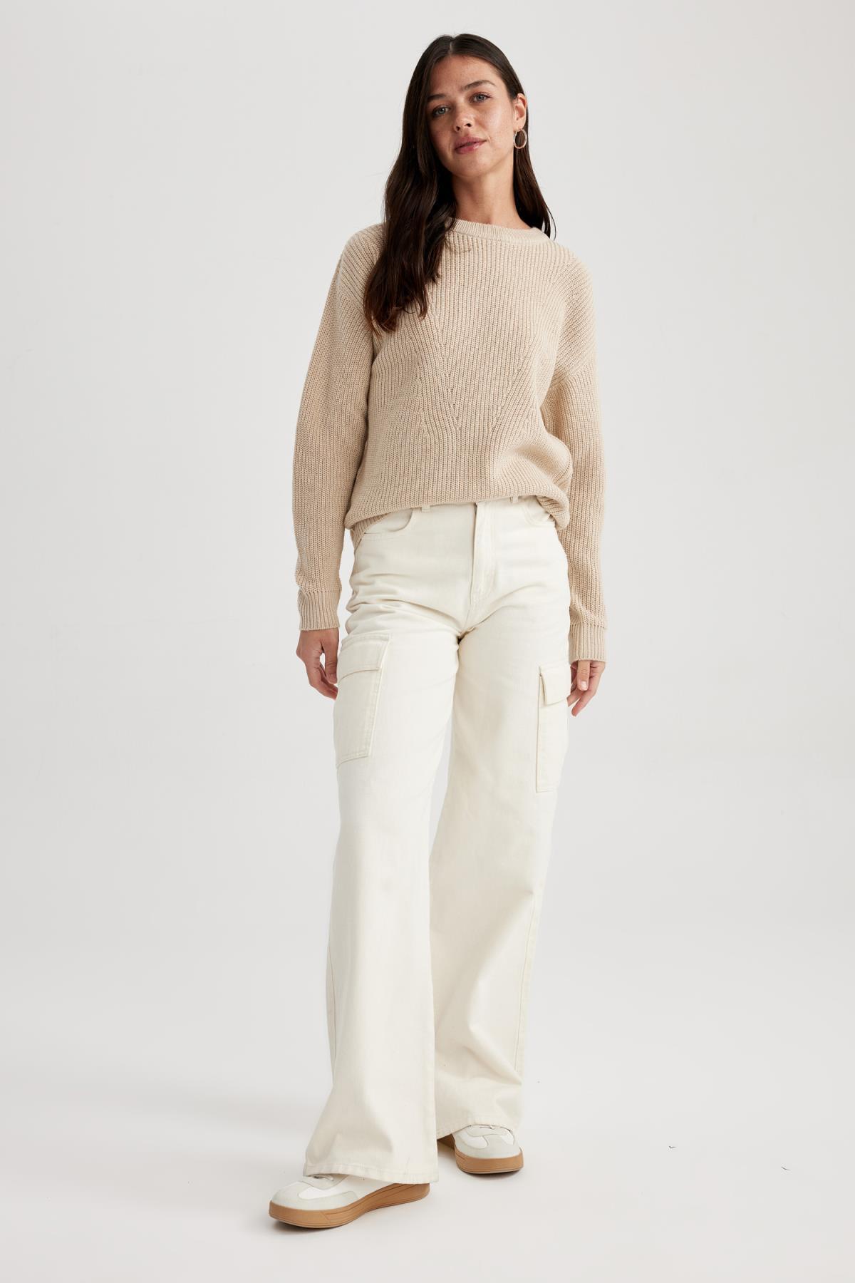 Defacto Kadın Pullover H6905Az - Açık Bej