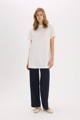 Defacto Kadın Short Sleeve Tunic A8351Ax - Ekru
