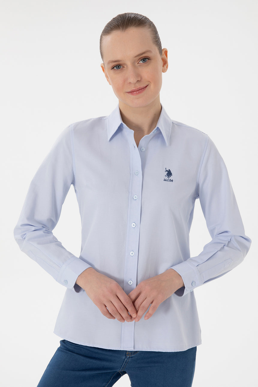 US POLO ASSN BAYAN DOKUMA GÖMLEK 2086493 - AÇIK MAVİ
