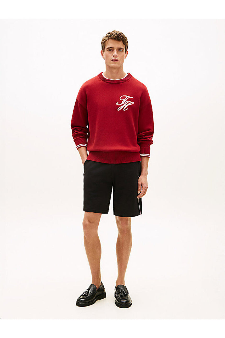 Tommy Hilfiger Erkek GLOBAL STRIPE SWEATSHORT MW0MW42883BDS - Siyah