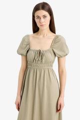Defacto Kadın Short Sleeve Knitted Dress E7609Ax - Açık Haki Yeşili
