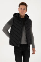 US POLO ASSN ERKEK DOKUMA YELEK 2246383 - Siyah