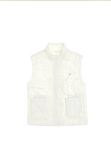 US POLO ASSN CK DOKUMA YELEK 2098654 - Krem