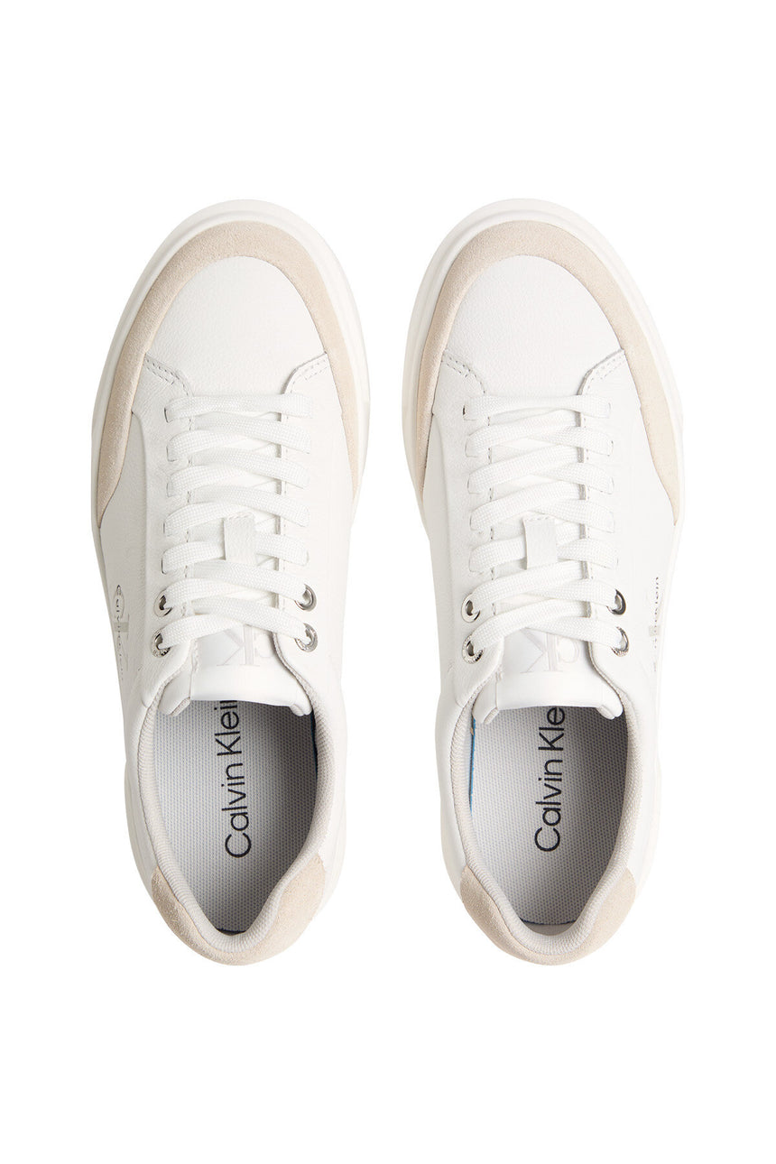 Calvin Klein Kadın BASKET CUPSOLE LACEUP LTH MIX YW0YW02023 - Beyaz