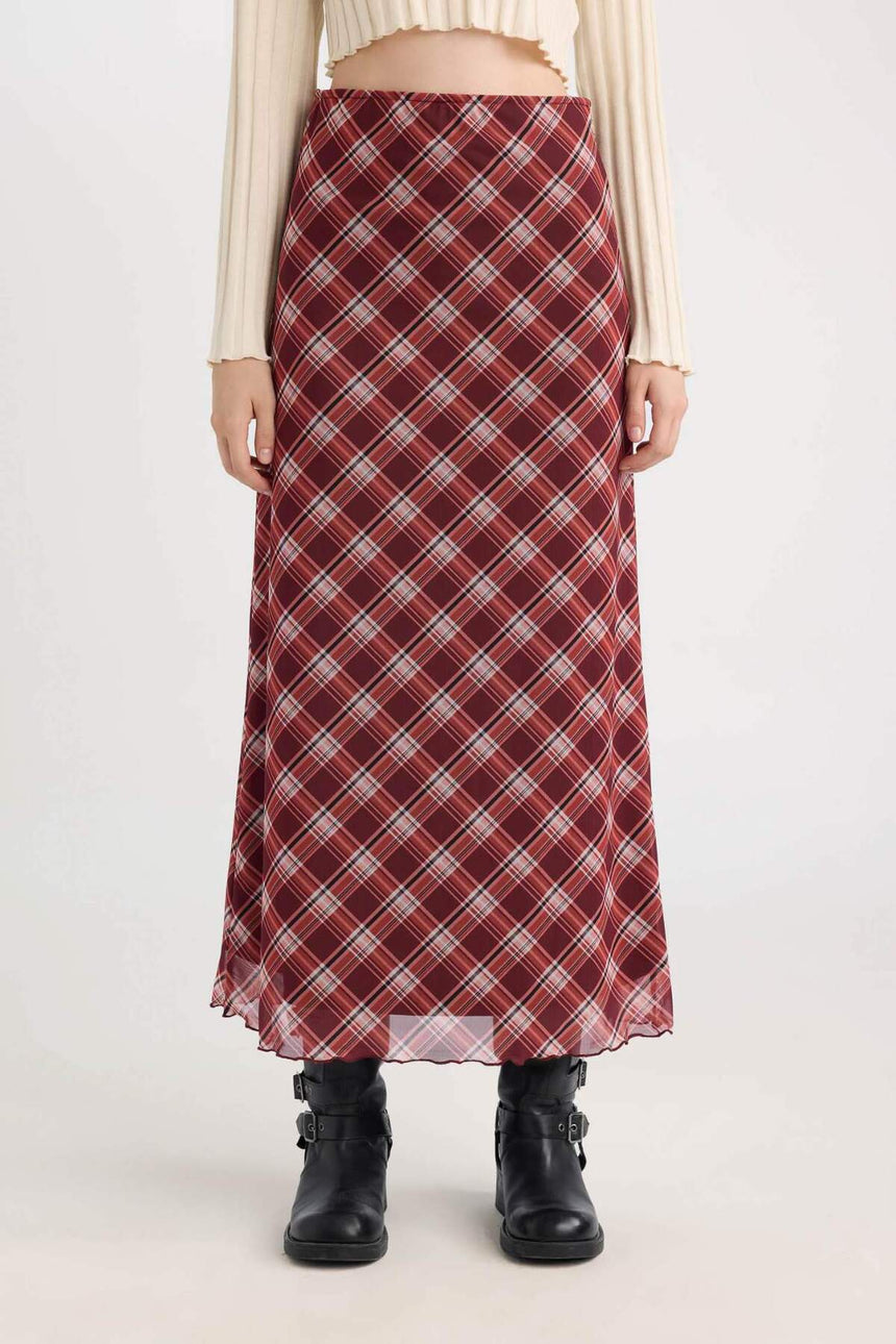 Defacto Kadın Knitted Skirt E1232AX - Bordo