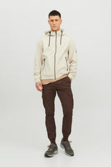 Jack & Jones Basic Erkek Kapüşonlu Softshell Mont 12236300 - Bej/Açık Gri