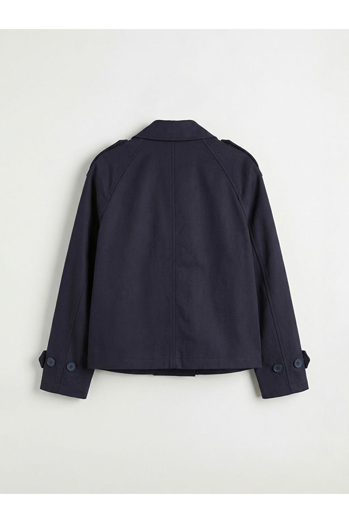 LC Waikiki Kadın Oversize Süet Görünümlü Trençkot S6KR59B8 - Koyu Lacivert