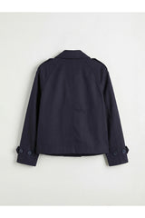 LC Waikiki Kadın Oversize Süet Görünümlü Trençkot S6KR59B8 - Koyu Lacivert