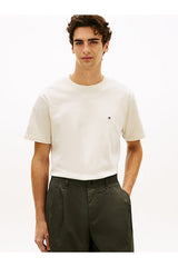 Tommy Hilfiger Erkek FLAG TEE MW0MW42382Z00 - Sarı