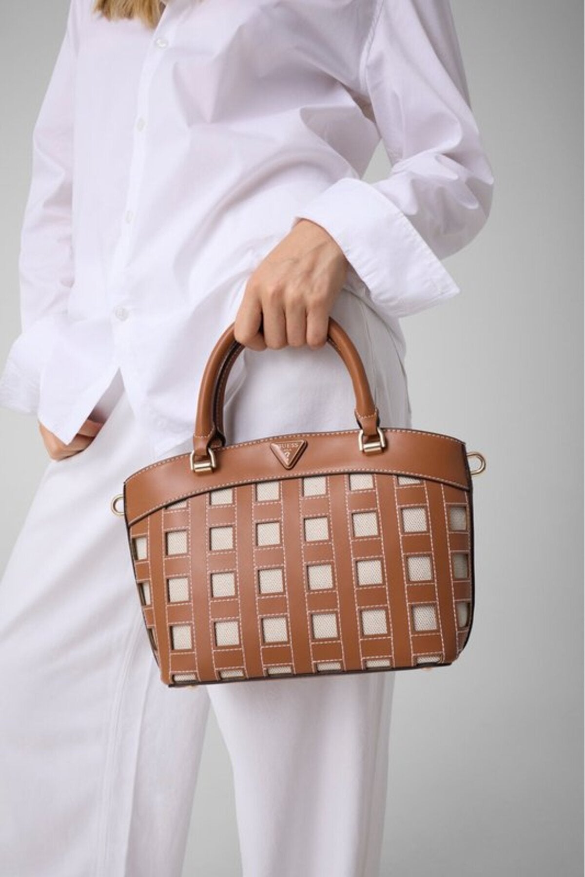 Guess Frankie Girlfriend Kadın Satchel El Çantası HWWG9736050 - Kahverengi