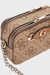 GUESS KADIN IZZY CAMERA BAG HWOS8654140 - Açık Bej/ Kahverengi